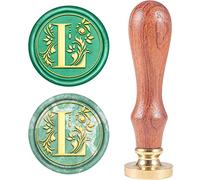 CRASPIRE - Sello de Cera con Iniciales de Alfabeto Retro, Clásico, Vintage, 26 letras AZ, Cabeza de Latón Extraíble, Mango de Madera para Sobre, Invitación, Adorno, Decoración de Regalo (Letra L)