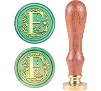 CRASPIRE - Sello de Cera con Iniciales de Alfabeto Retro, Clásico, Vintage, 26 letras AZ, Cabeza de Latón Extraíble, Mango de Madera para Sobre, Invitación, Adorno, Decoración de Regalo (Letra F)