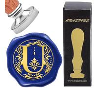 CRASPIRE Sello de Cera con Letra U Sello de Cera con Iniciales del Alfabeto Retro Sello de Cera Clásico Vintage 26 Letra AZ 25 mm Cabeza de Latón Chapada En Color Plateado Extraíble Mango
