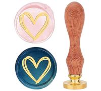 CRASPIRE Sello de Cera de Corazón 25 mm Sellos de Cera de Sellado de Amor Mango de Palisandro Retro Cabeza de Latón Extraíble para Invitaciones de Boda Sobres Halloween Navidad Acción de Gracias