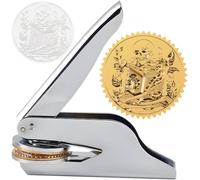 CRASPIRE Sello de Esqueleto En Relieve para Biblioteca Ex Libris Sello de Acero Inoxidable de 1.6 Pulgada Estampador Manual para Maestros Libreros Notarios Regalos de Graduación Sobres Invitaciones