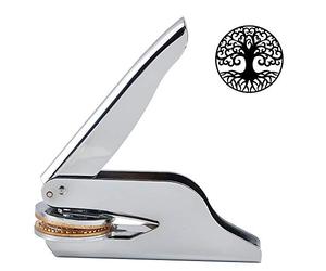 CRASPIRE Sello del árbol de la Vida en Relieve Acero Inoxidable Mano notario para Libros Sobres Servilletas Papel Oficial