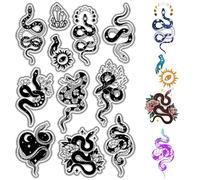 CRASPIRE Sellos de Goma Transparentes con Forma de Serpiente, Sellos de Silicona Transparentes Vintage Góticos con Animales para Hacer Tarjetas de Diario de Halloween, Álbumes de Fotos Hechos