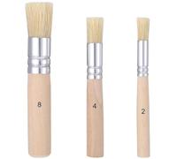CRASPIRE Set Di 3 Set Di Pennelli per Stencil In Legno con Manico In Setole Natur Rotondi E Lavabili IDE per Pittura Acrilica A Olio Acquerello Progetti FAI Da Te Creazione Di Biglietti Arte