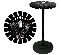 CRASPIRE Soporte para Péndulo Estante de Exhibición de Cristal Estante de Exhibición de Luna Negra Manos de Madera Adivinación Tableros Metafísicos Cosas de Brujas para Colgar Piedra de Cristal
