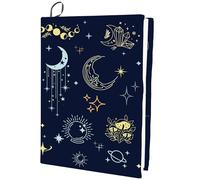 CRASPIRE Tarot Funda Elástica para Libro Elementos de Adivinación Luna Cristal Polilla Lavable Reutilizable Protector de Libro de Nailon Grande Envolturas Elásticas para Cuadernos de 9.4x15.7 Pulgada