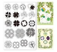 CRASPIRE Timbri In Gomma Trasparente A Forma Di Trifoglio Foglie Di Piante Silicone Timbro Trasparente A Forma Di Foglia Decorazione FAI Da Te Artigianato Scrapbooking Agenda Creazione Di Biglietti