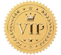 CRASPIRE VIP Stickers - 100 unidades de sellos de corona de 2 pulgadas, calcomanías de lámina dorada, calcomanías vintage VIP con borde dentado, sellos de sobres en relieve para sobres, diplomas,