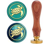 CRASPIRE Wachs-Siegel-Stempel, Jahrgang Wachssiegelstempel Meeresschildkröte Retro Holzstempel Abnehmbar Messingkopf 25 mm Für Hochzeit Umschläge Einladungen Verschönerung