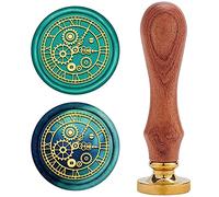 CRASPIRE Wachs-Siegel-Stempel, Jahrgang Wachssiegelstempel Uhr Retro Holzstempel Abnehmbar Messingkopf 25 mm Für Hochzeit Umschläge Einladungen Verschönerung