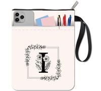 CRASPIRE Zipper Book Sleeve Funda Protectora Bolsillo Extra Doble Cara Flor Alfabeto Letra I Tela Lavable Bolsillo Envolvente los Entusiastas del Libro Notas 11 x 86 Pulgadas