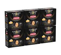 CRASTAN 1870, 90 Cápsulas, 6 Cajas de 15 Cápsulas de Bebida Ginseng y Café, Cápsulas Compatibles con Nespresso de Azúcar al Gusto, Bebida Sin Gluten, 100% Made in Italy