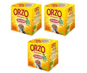 Crastan 3 x Cebada Orgánica en Almohadillas, Ideal para Moca, Infusión y Espresso, 96 g, 16 Almohadillas