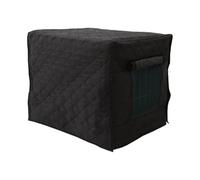 Crate Comfort Wrap - Dog Cage Cover for Protection | Black Fabric with Breathable Mesh, Thermal Insulation Layer, Full Coverage Design, Outdoor Indoor Use for Winter Patio Camping Puppy