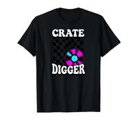 Crate Digger Retro Vinyl Record Collector Audiophile DJ Camiseta gráfica económica, Hombre, Negro, M