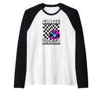 Crate Digger Retro Vinyl Record Collector Audiophile DJ Camiseta Manga Raglan