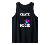 Crate Digger Retro Vinyl Record Collector Audiophile DJ Camiseta sin Mangas