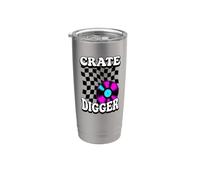 Crate Digger Retro Vinyl Record Collector Audiophile DJ Vaso térmico de acero inoxidable de doble pared