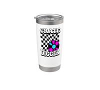 Crate Digger Retro Vinyl Record Collector Audiophile DJ Vaso térmico de acero inoxidable de doble pared