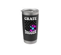 Crate Digger Retro Vinyl Record Collector Audiophile DJ Vaso térmico de acero inoxidable de doble pared