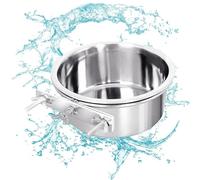 Crate Water Bowl Dish - Cuenco para mascotas para el aire libre | Bebedero de acero inoxidable - Cuenco de agua con soporte, jaula cooperativa, recipiente para mascotas montado en la pared