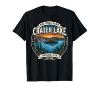 Crater Lake National Park Oregon USA Vintage Paisaje Insignia Camiseta
