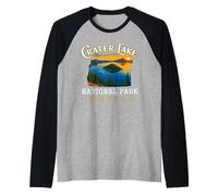 Crater Lake National Park Vintage Oregon Traveling Lover Camiseta Manga Raglan