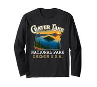 Crater Lake National Park Vintage Oregon Traveling Lover Manga Larga