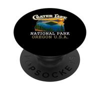 Crater Lake National Park Vintage Oregon Traveling Lover PopSockets PopGrip Adhesivo