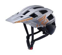 Cratoni Allset Pro Cascos, Adultos Unisex, Silber/Orange Matt, Medium