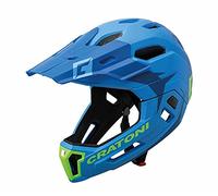 Cratoni C-Maniac 2.0 MX Cascos de Bicicleta, Unisex-Adulto, Azul/Lime Mate, Small/Medium