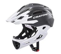 Cratoni Casco de Bicicleta Unisex C-Maniac para Adultos, Negro/Blanco Mate, S/M (52-56 cm)