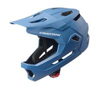 Cratoni Madcat Casco integral de bicicleta juvenil con mentonera S/M 49-56 MTB Casco infantil (azul)