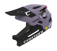 Cratoni Madcat MIPS Casco integral para niños Casco de bicicleta Casco MTB S/M 49-56 cm (Púrpura-Negro mate)