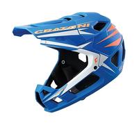 Cratoni Unisex - Casco Interceptor Adulto, Azul/Naranja neón Matt, M