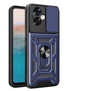 CRAVEN Funda para OPPO A79 5G, TPU Interior + PC Anti-Choque Carcasa con Soporte para Anillos y Cubierta Dslizante para Cámara - Azul