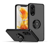 CRAVEN Funda para OPPO A98 5G Capa con Ring Anillo Soporte Antigolpes Protector Móvil Case Carcasa Adhesión Magnética Delgada Suave Silicona Cover Bumper, Negro