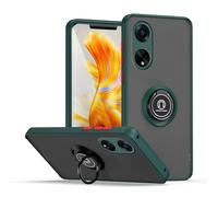 CRAVEN Funda para OPPO A98 5G Capa con Ring Anillo Soporte Antigolpes Protector Móvil Case Carcasa Adhesión Magnética Delgada Suave Silicona Cover Bumper, Verde Oscuro