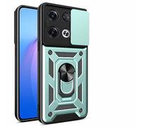 CRAVEN Funda para OPPO Reno 8 Pro 5G (Reno8 Pro 5G), TPU Interior + PC Anti-Choque Carcasa con Soporte para Anillos y Cubierta Dslizante para Cámara - Verde