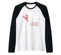 Crawfish Just A Guy with Fat Sack Cajun Seafood Crayfish Camiseta Manga Raglan
