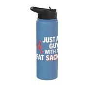 Crawfish Just A Guy with Fat Sack Cajun Seafood Crayfish Stainless Steel Insulated Water Bottle