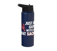 Crawfish Just A Guy with Fat Sack Cajun Seafood Crayfish Stainless Steel Insulated Water Bottle