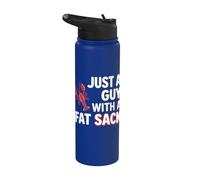 Crawfish Just A Guy with Fat Sack Cajun Seafood Crayfish Stainless Steel Insulated Water Bottle