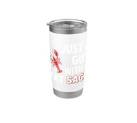 Crawfish Just A Guy with Fat Sack Cajun Seafood Crayfish Vaso térmico de acero inoxidable de doble pared