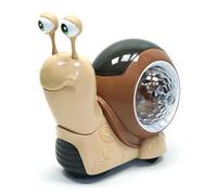 Crawling Snail Baby Toy, Musical Universal Snail Toys Universal Interactive Lightup Tummy Time Electric Toy for Toddlers Kids (Marrón)