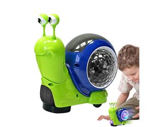 Crawling Snail Toy, Lighted Musical Snail, Electric Automatic Obstacle Avoidance, Interactive Sensory Toy for Boys and Girls, Colorful Moving Snails for Early Learning Playtime Fun