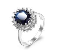 crayfomo Anillo azul retro único del circón, joyería del estilo de la decoración del arte, conveniente para datar, los partidos, y dar regalos