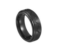 crayfomo Anillo de boda de aleación de titanio de los hombres 7-8 milímetros de plata,Anillo de los hombres de serpentín con patrón de paso,Tamaño de ajuste de comodidad 8-12