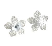 crayfomo Anillo de Declaración de Flor Blanca de Gran Tamaño, Anillo de Metal Ajustable con Acabado Esmaltado para Mujer