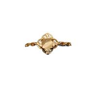crayfomo Anillo floral vintage chapado en oro-Piedra de luna con acentos de CZ, joyería de declaración romántica Boho para mujer